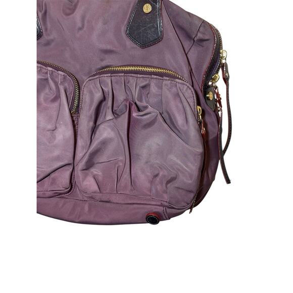MZ Wallace Jane Bedford Purple Nylon and Leather Tote Shoulder Bag Purse - Picture 4 of 9